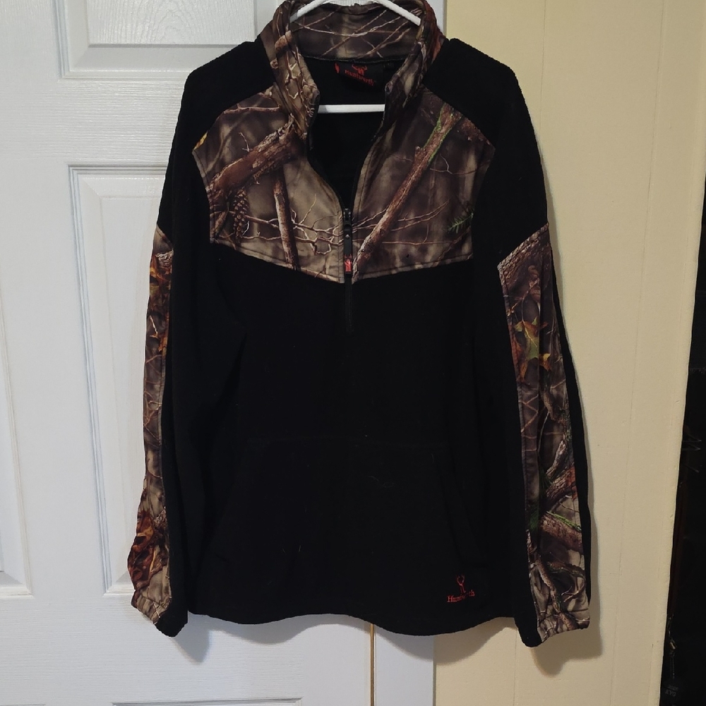 Black Pullover Jacket with Brown Camo Accents
